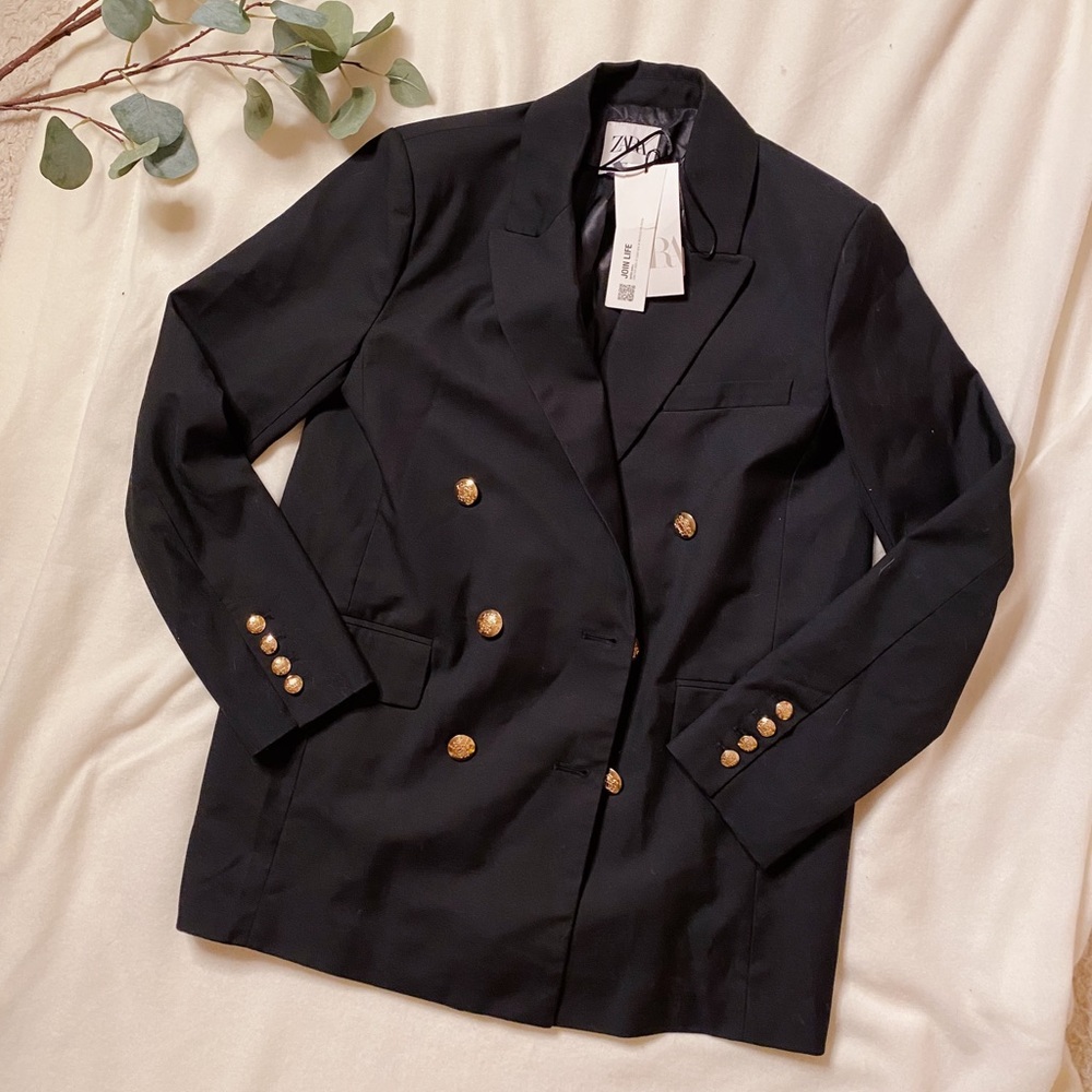 new with tags black zara blazer size m